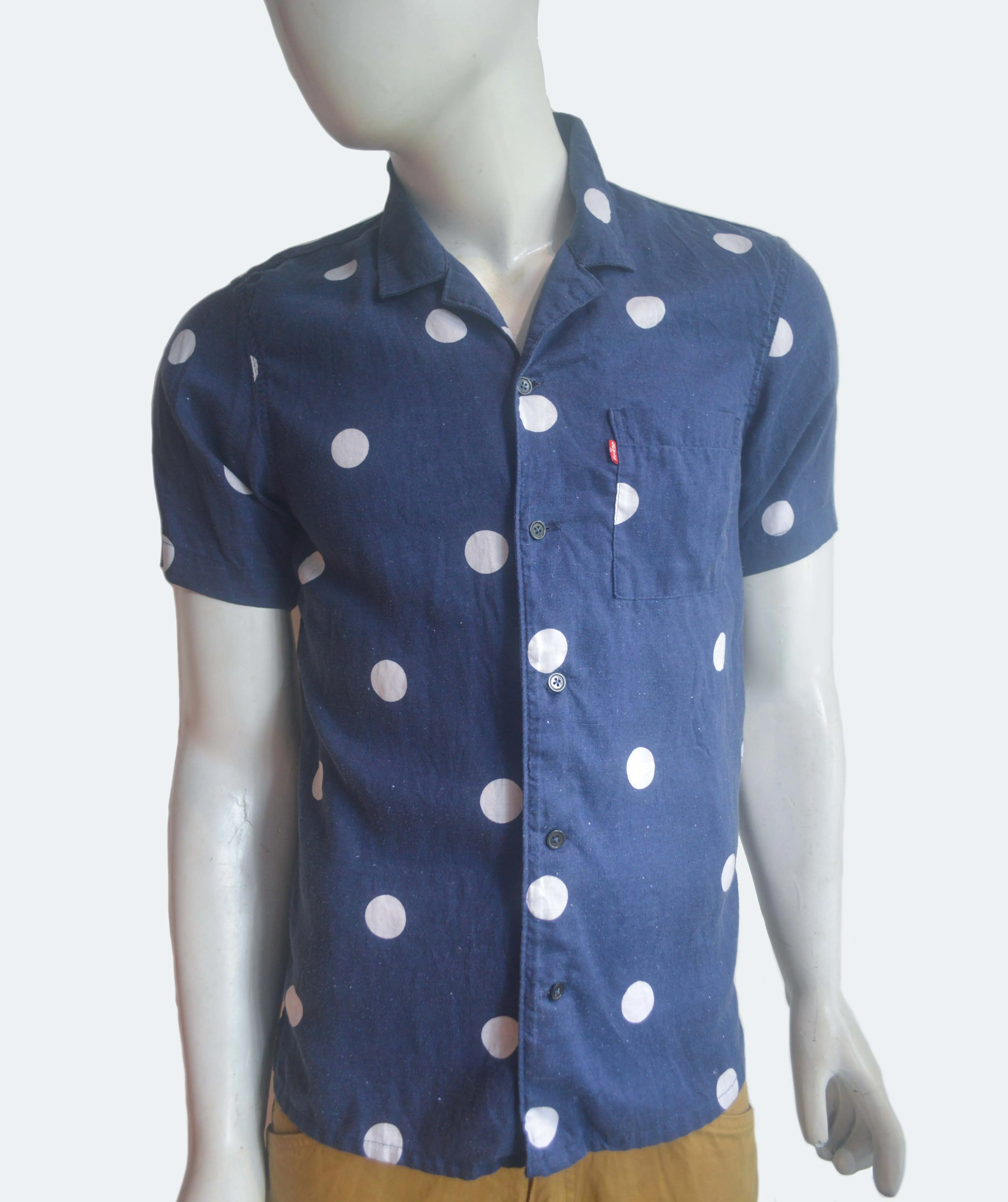 Levis Mens Shirt Linen Blue - image 2
