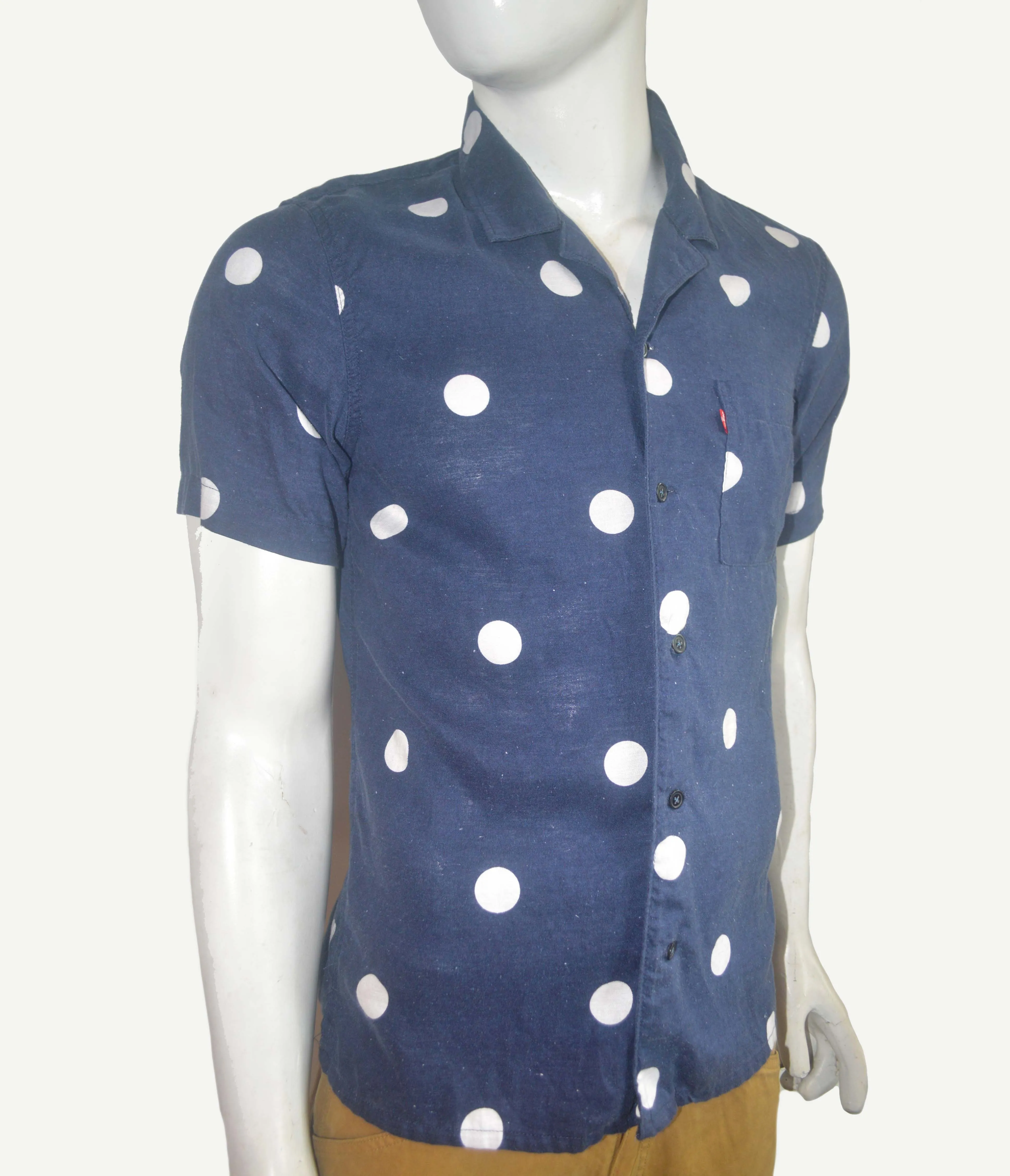 Levis Mens Shirt Linen Blue - image 4