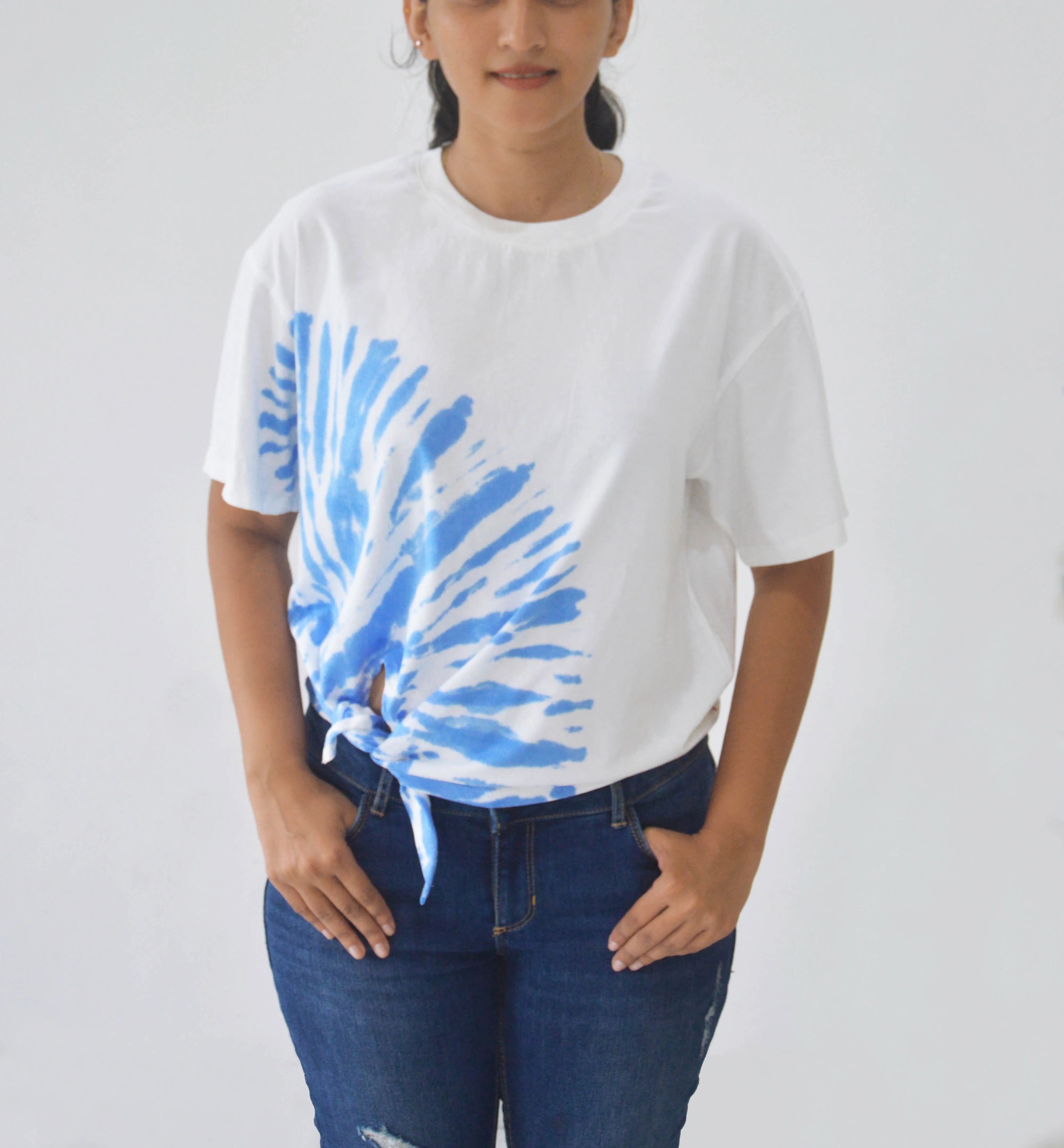 Generic White Women's Tie-Dye T-Shirt - Comfortable Fit - image 3