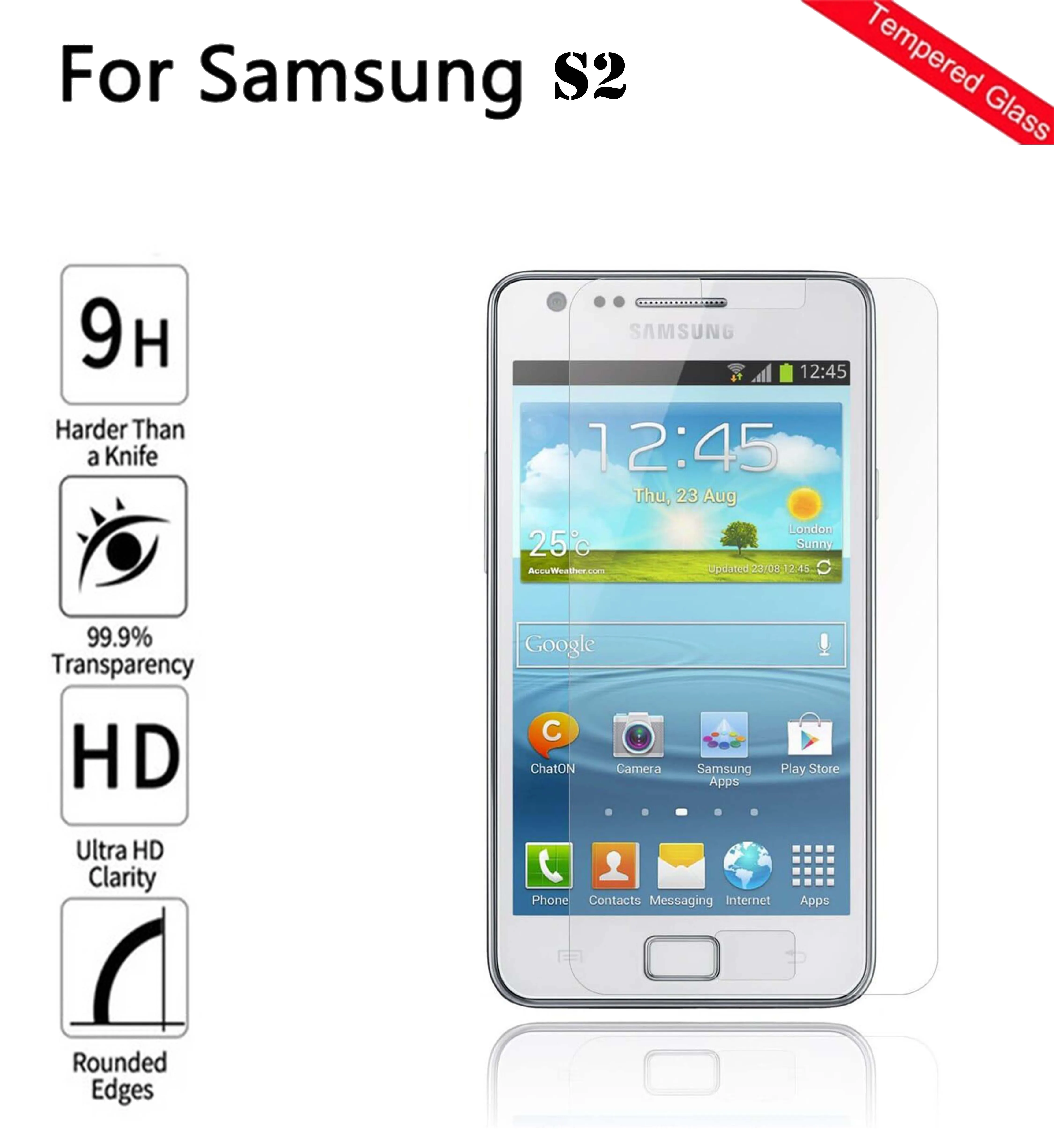 Samsung Galaxy S2 Tempered Glass Screen Protector