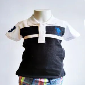POLO Kids Boy Collar T- Shirt Black White