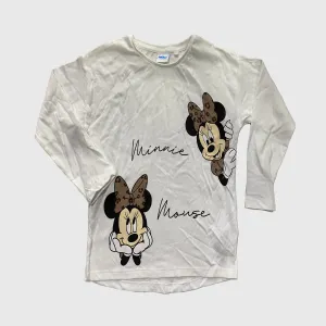 Disnep Mickey Girls Off White Long Sleeve T-Shirt 6-7 yrs