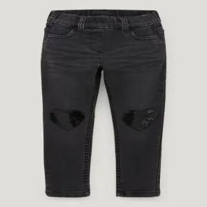 Generic Girls Jegging Shiny Black Denim
