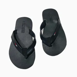 EU:43 Black Mens Slippers - T O M M Y