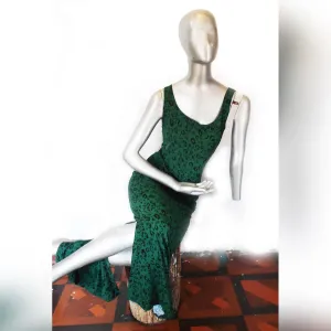 L Dark Green Stretch Ladies Dress
