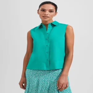 Hobbs Green Sleeveless Blouse