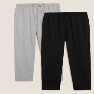 M&S Collection 2pk Pure Cotton Pyjama Multicolor 2 Bottoms