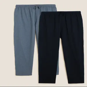 M&S Collection Mens 2pk Pure Cotton Pyjama Bottoms