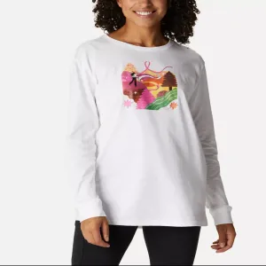 Generic White Womens Tested Tough In Pink Graphic Long Sleeve Tee
