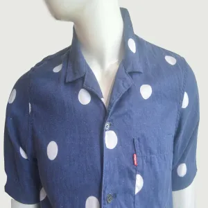 Levis Mens Shirt Linen Blue