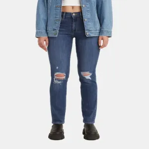 AG High Rise Slim Straight Womens Jeans Blue