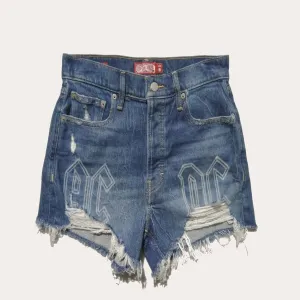 Lucky Brand High Rise Mom Short Blue Denim