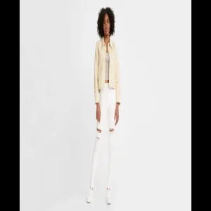 Generic High Rise Skinny Patch Jeans White Denim