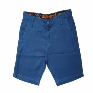 Superdry Mens Linen Short Blue Waist:36