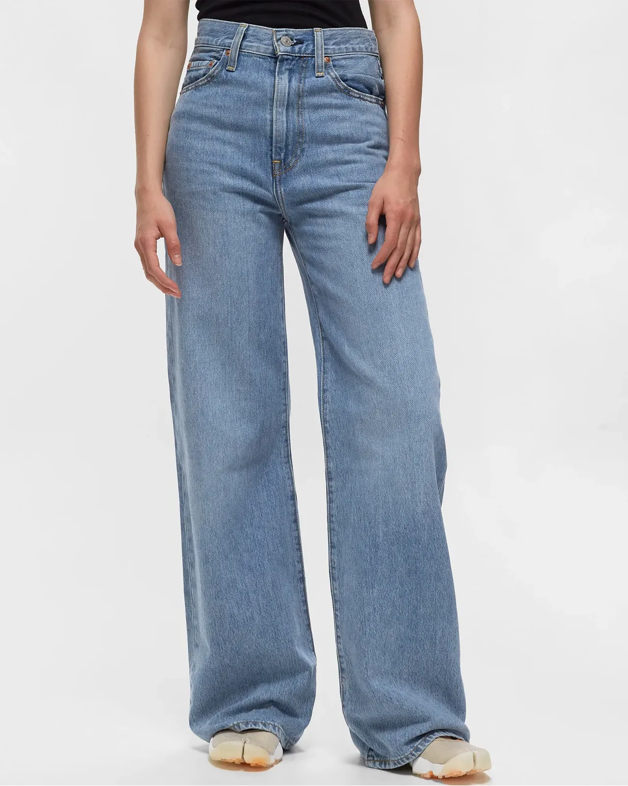 Generic Wide Leg Jeans High Waist Blue - image 2