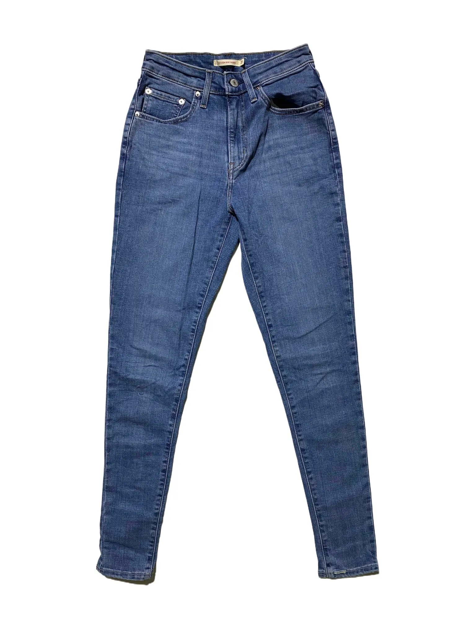Generic L001 Blue Womens High Rise Skinny Jeans