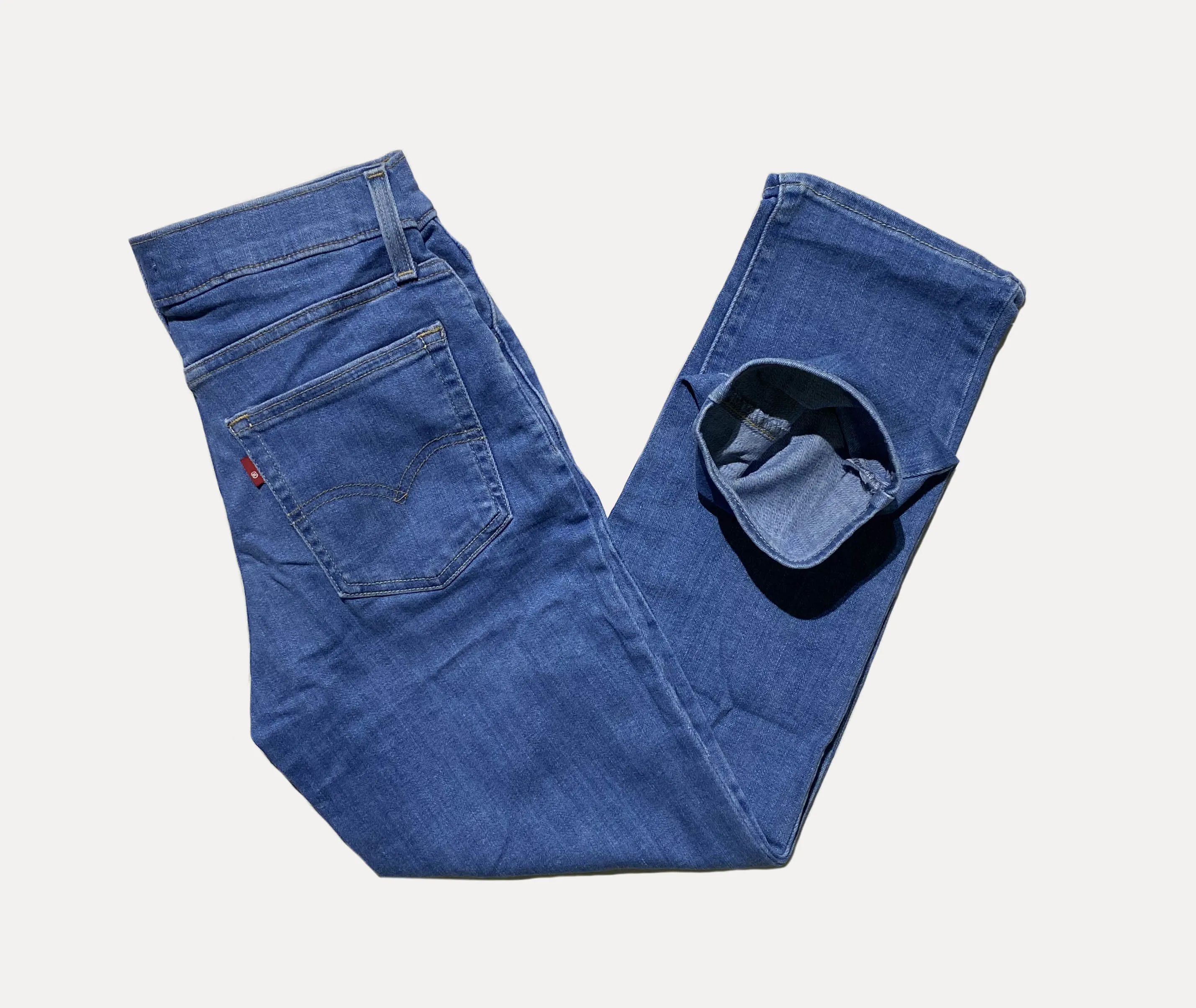 Generic W007 Blue Women's Straight Jeans Waist:27 - image 2