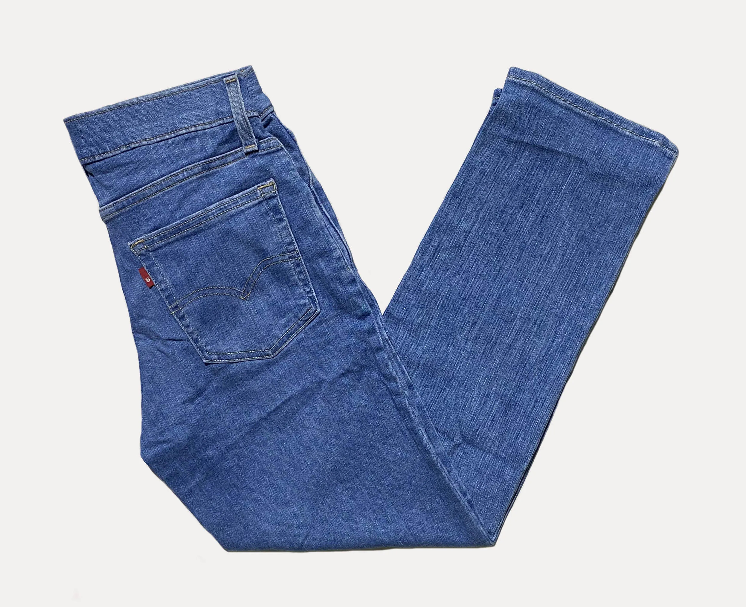 Generic W007 Blue Women's Straight Jeans Waist:27 - image 3