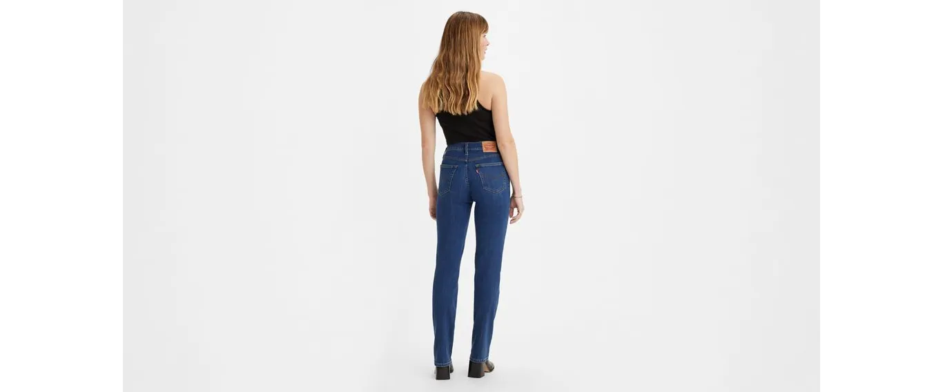 AG High Rise Slim Straight Womens Jeans Blue - image 2