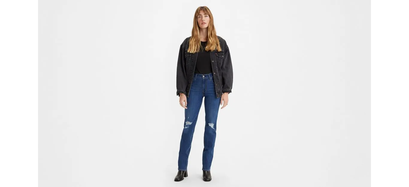 AG High Rise Slim Straight Womens Jeans Blue - image 4