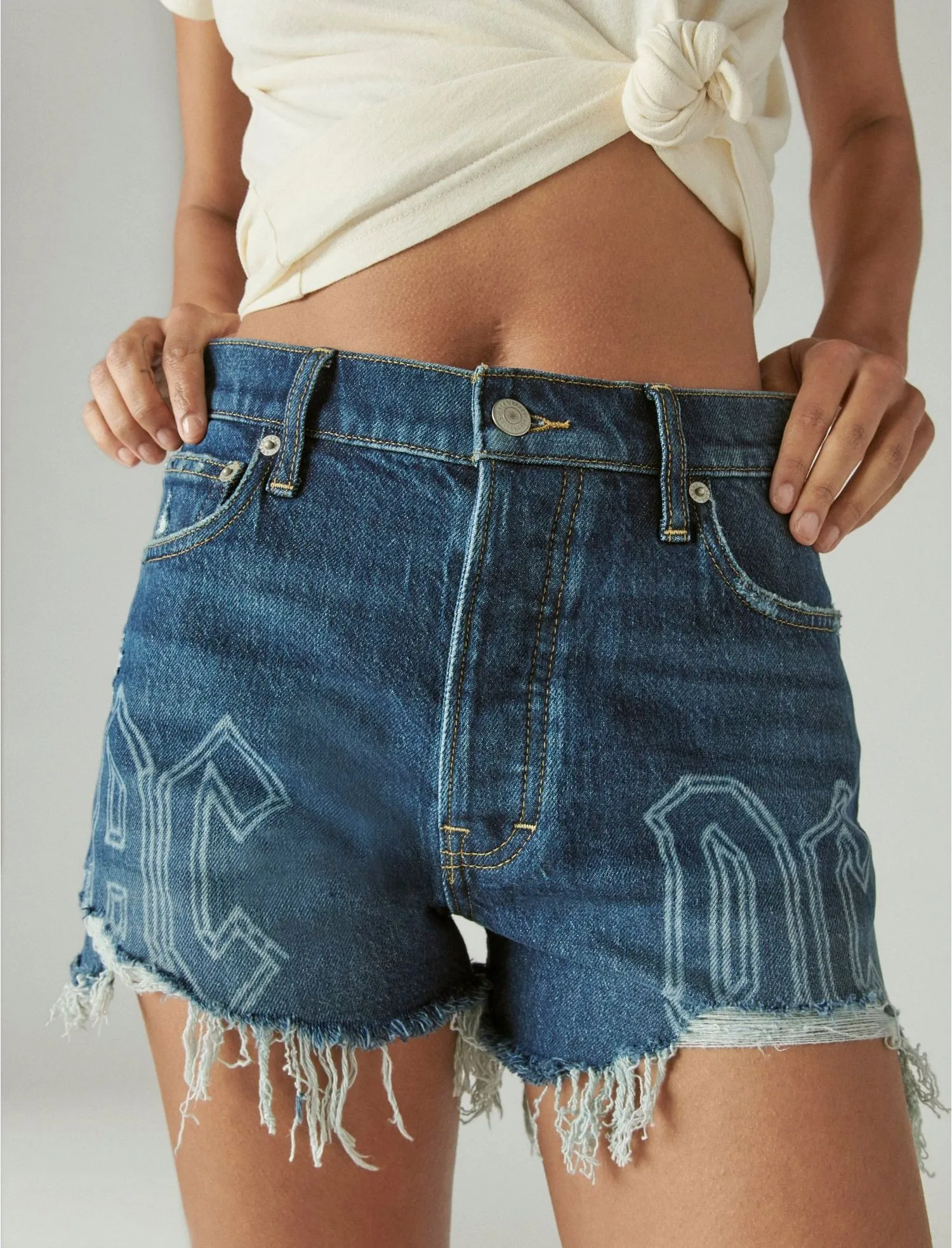 Lucky Brand High Rise Mom Short Blue Denim - image 2