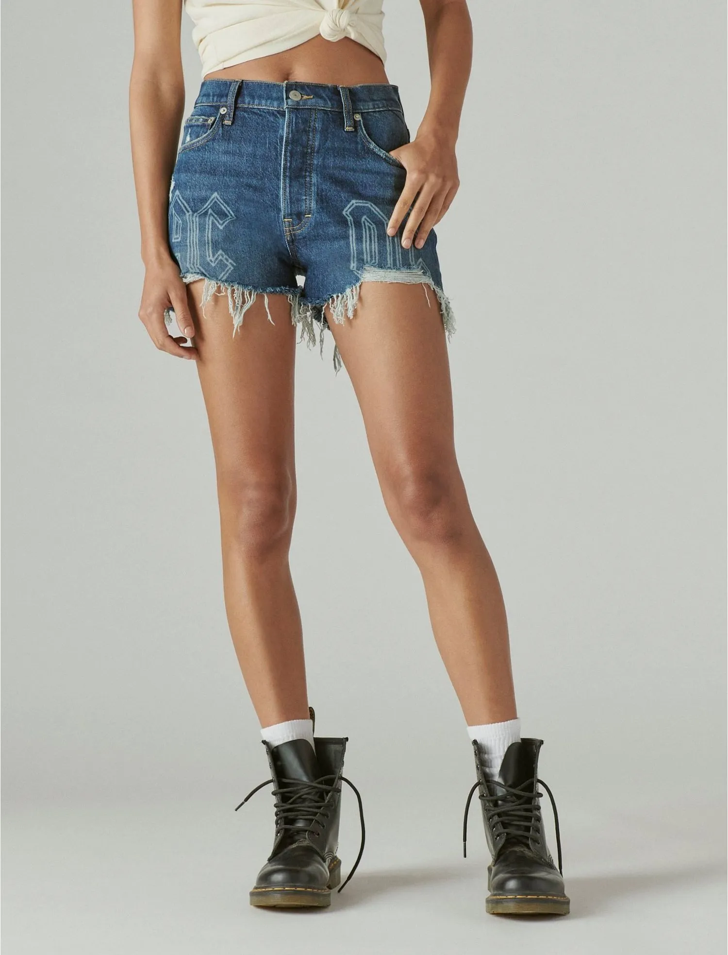 Lucky Brand High Rise Mom Short Blue Denim - image 5