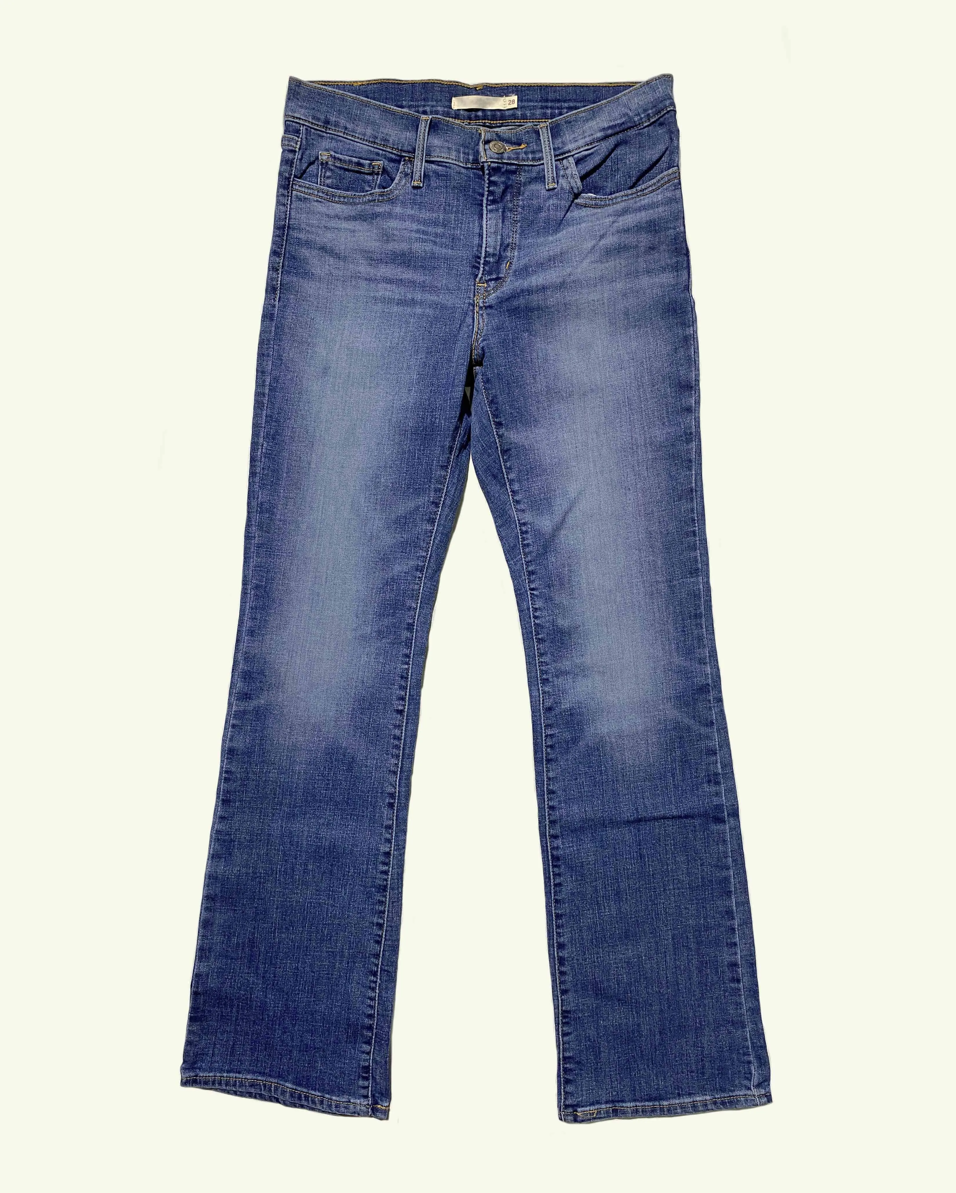 Generic High Rise Bootcut Jeans Blue Women's