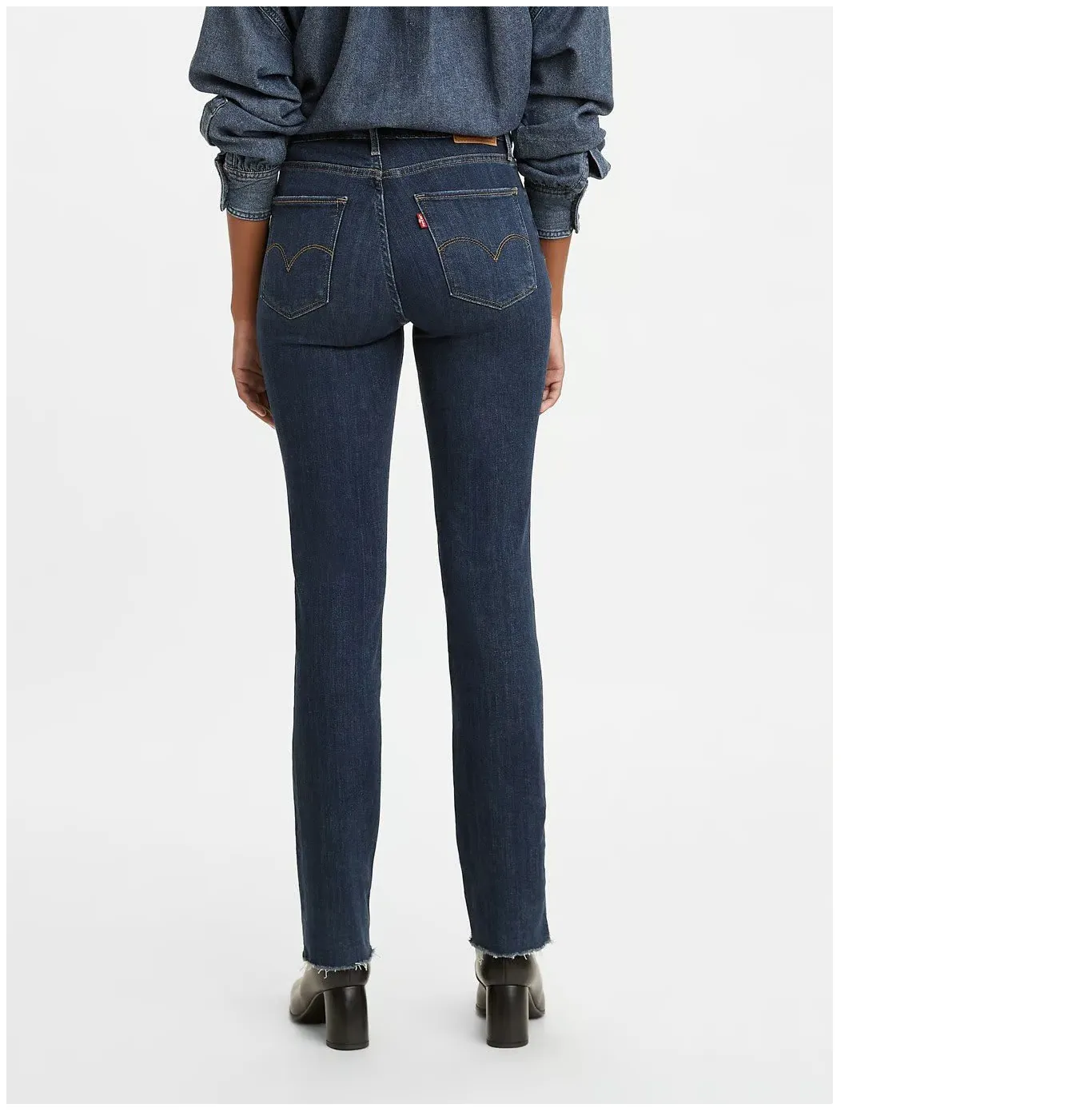 Levis 724 Womens High-Rise Straight Jeans - Dark Blue - image 2