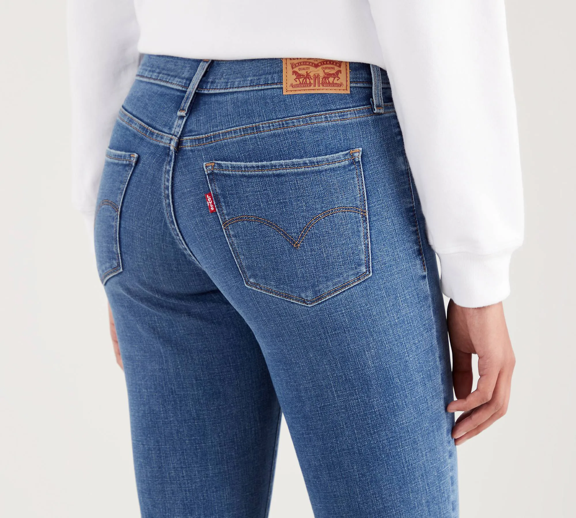 Womens Straight Jeans P005 Blue Slimming - image 3