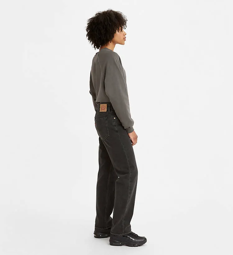 Levis Low Pro Womens Jeans Black Mid Rise Straight Leg