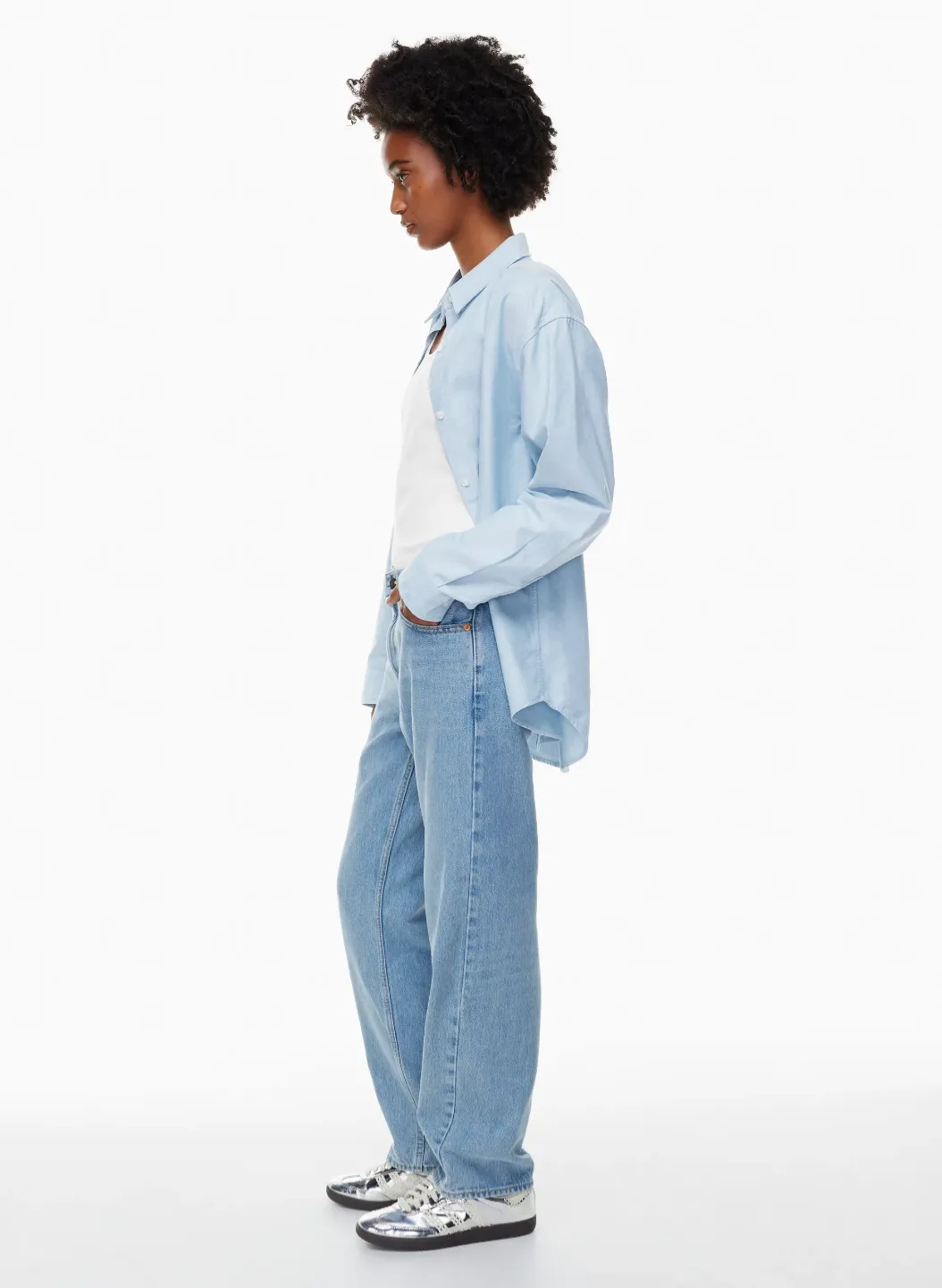 Generic Womens Baggy Jeans Blue Waist:34 - image 3