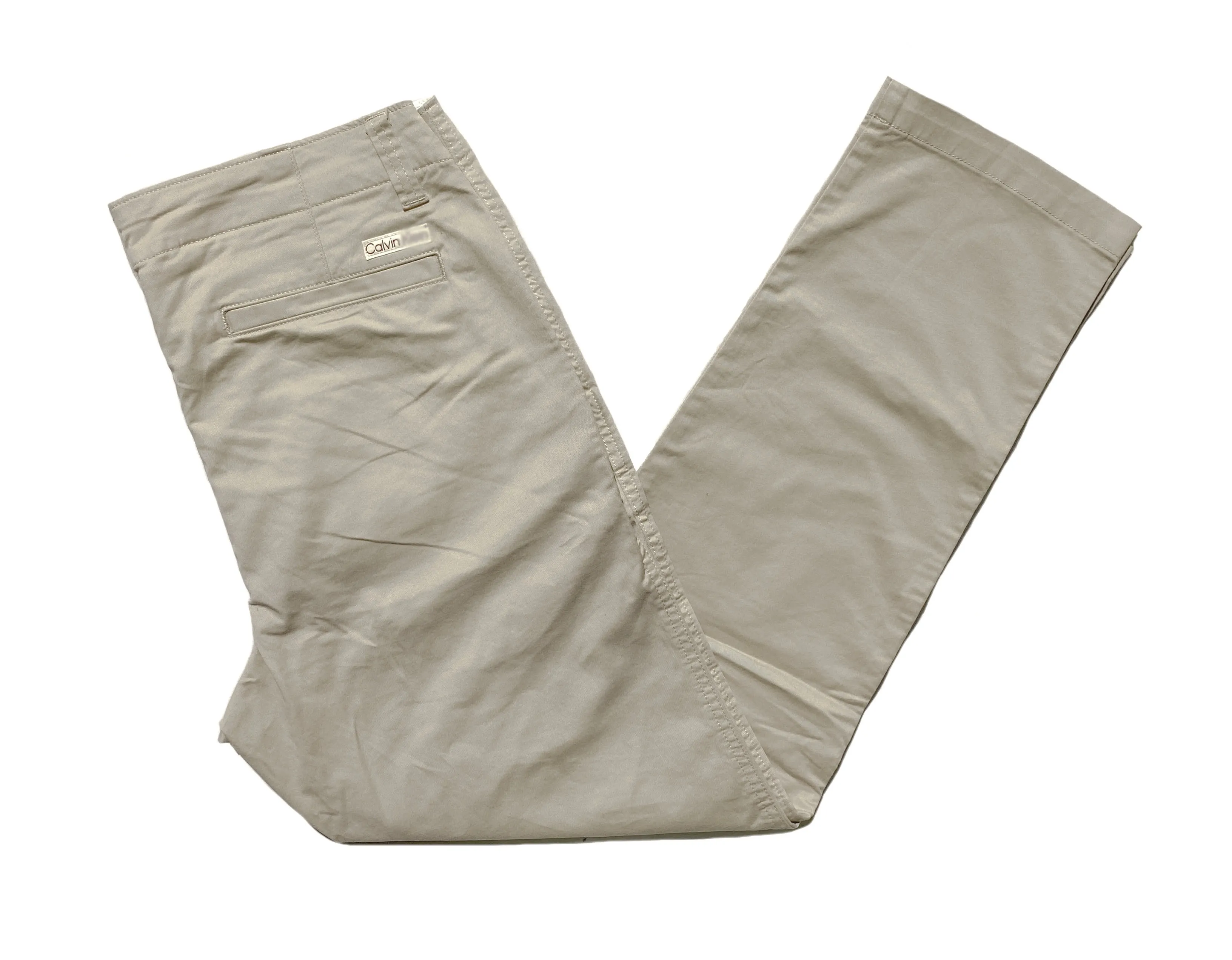 Calvin Klein Mens Cotton Pants Cream Waist:34 - image 2