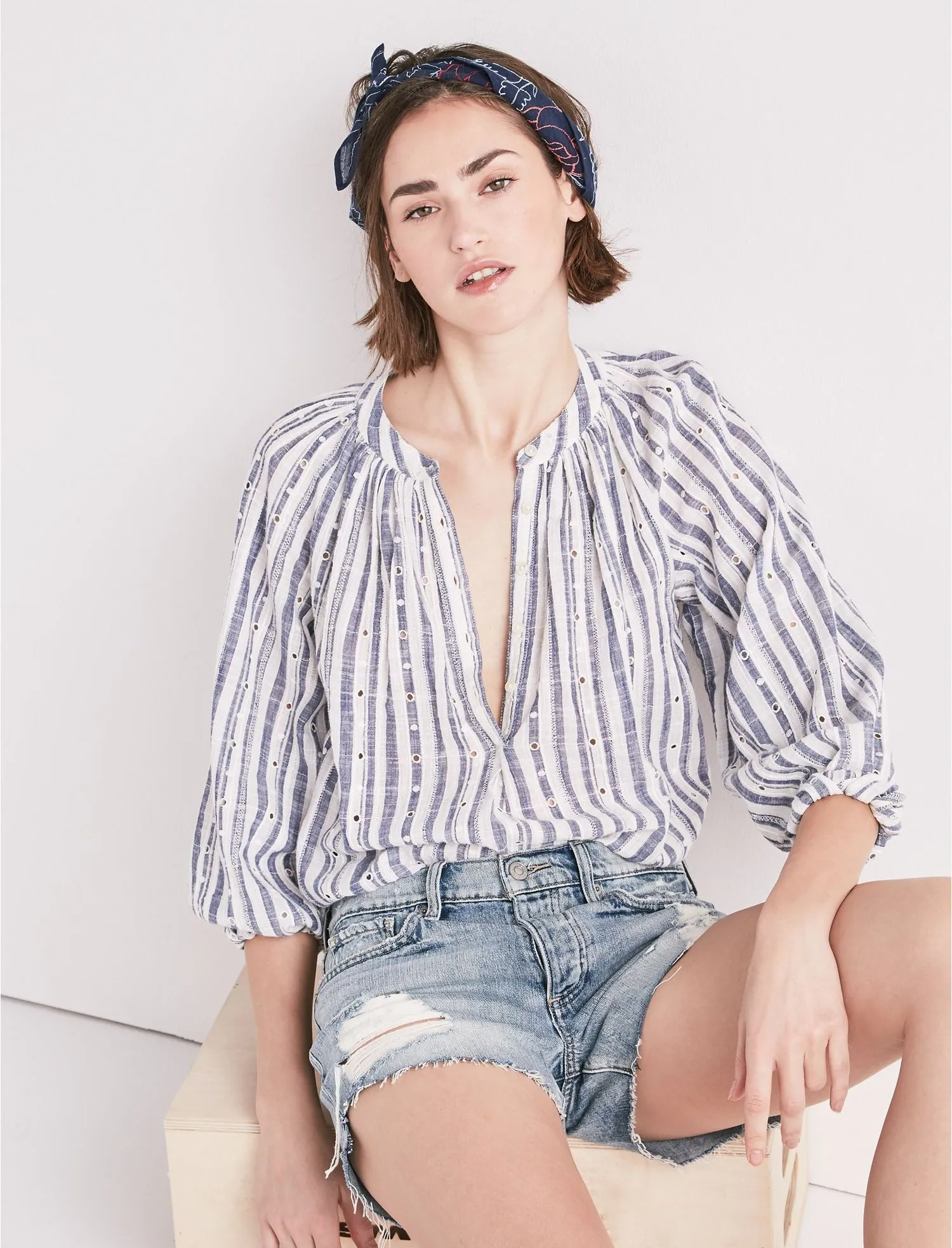 Lucky Brand The Boyfriend Short Blue Waist:36 - image 5