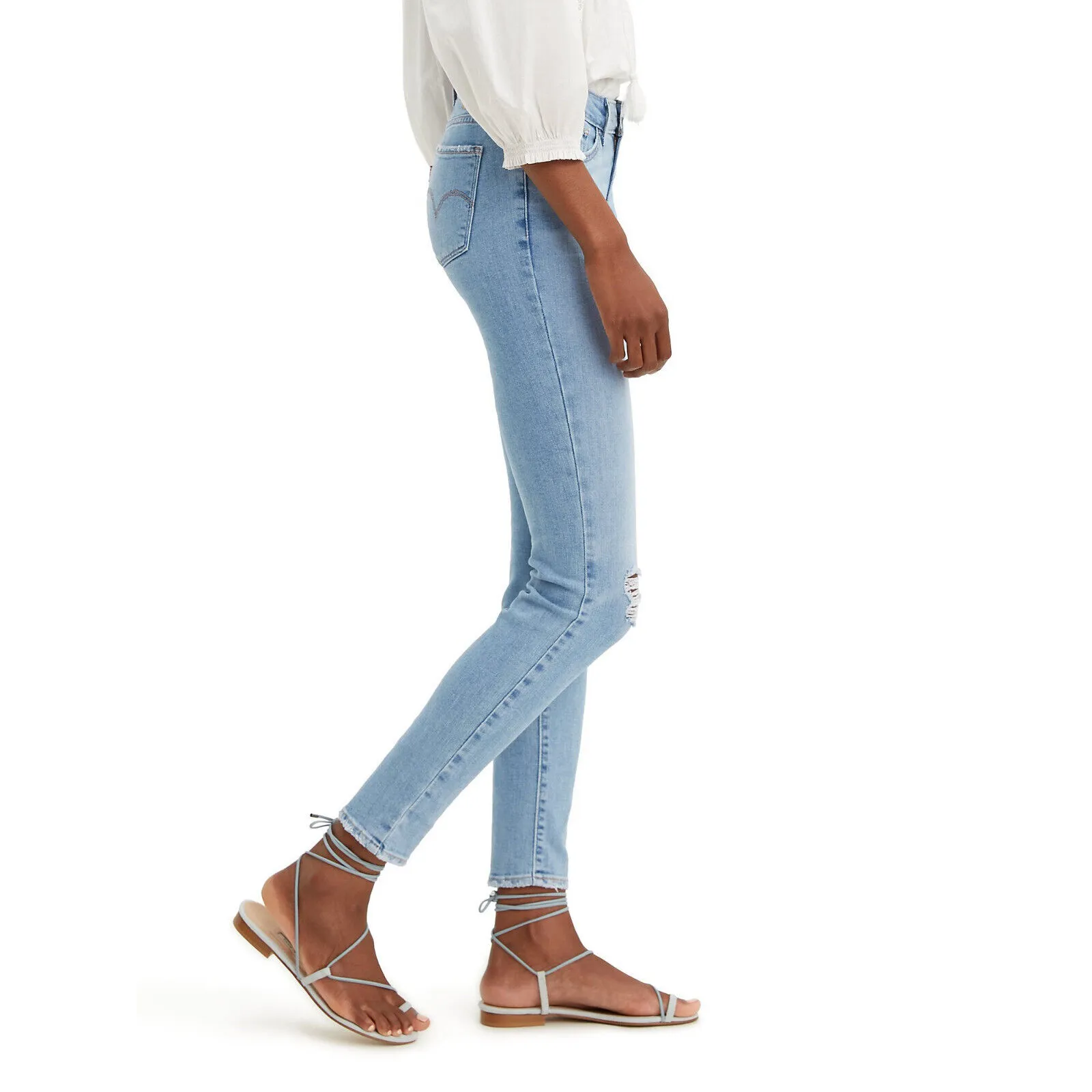 Branded Patch Denim Plus Size Light Blue - image 3