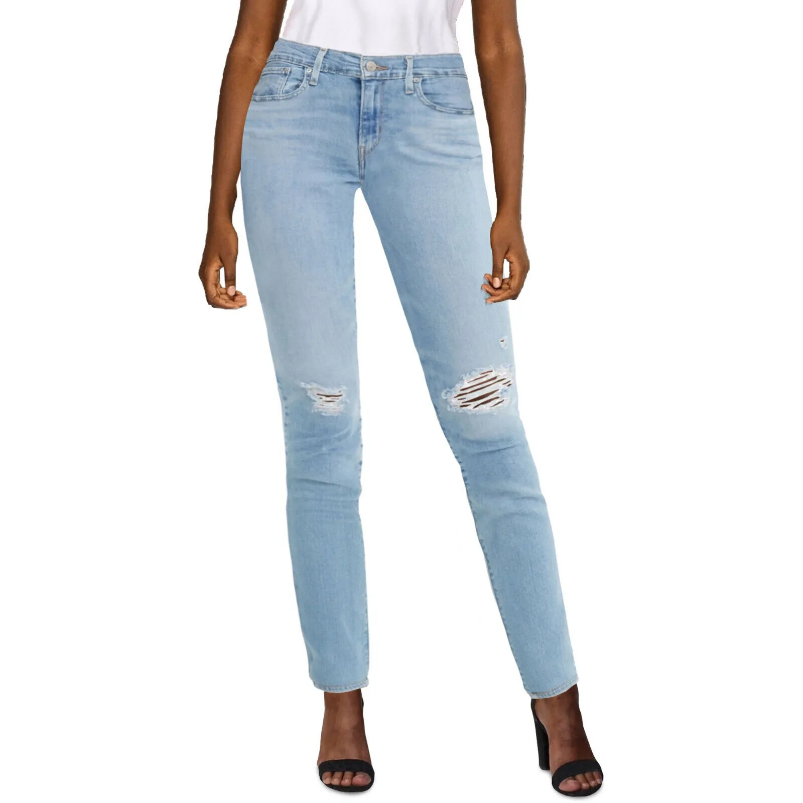 Branded Patch Denim Plus Size Light Blue - image 5