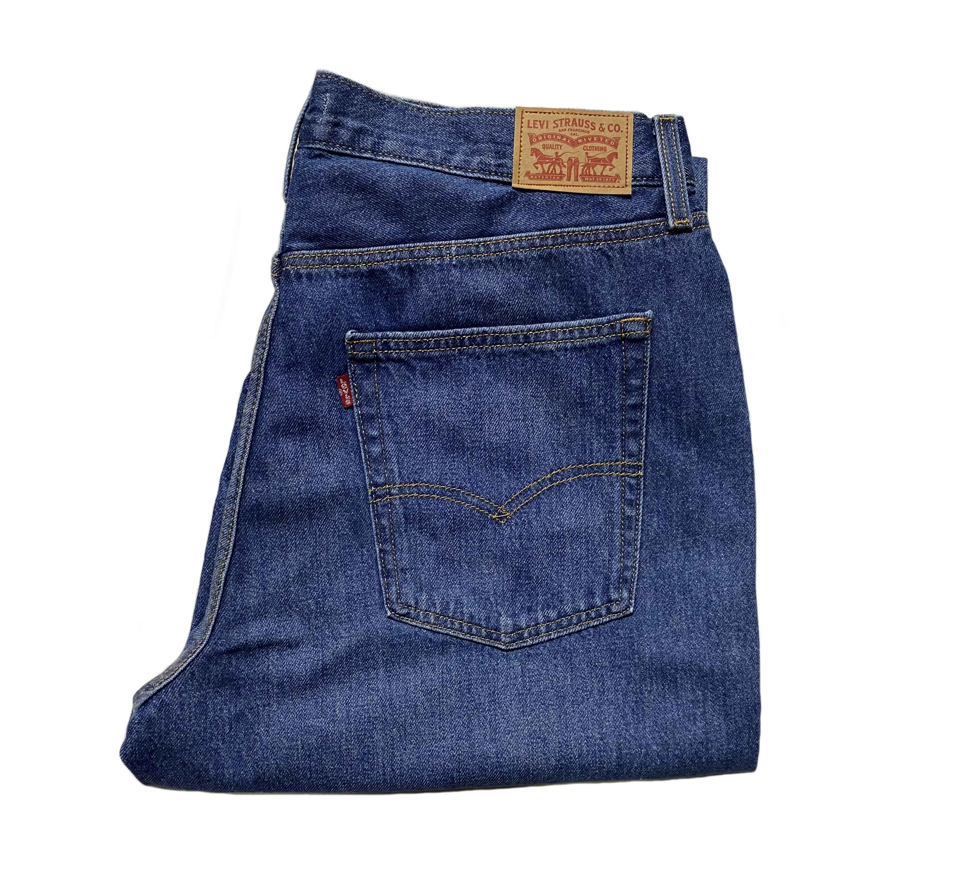 Generic Womens High Rise Straight Crop Plus Size Blue Jeans - image 2