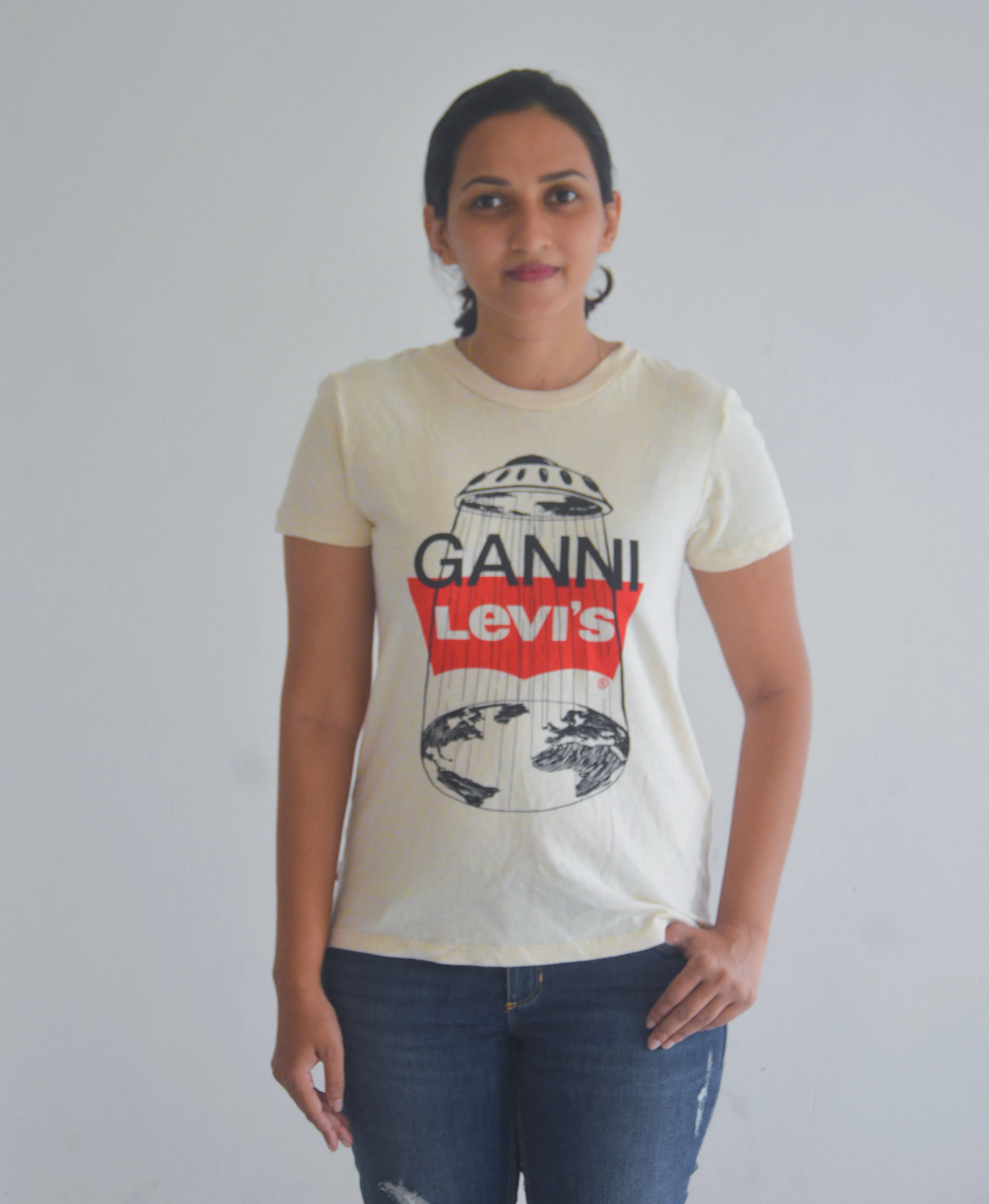 Branded Womens T-Shirt XS Beige - image 2