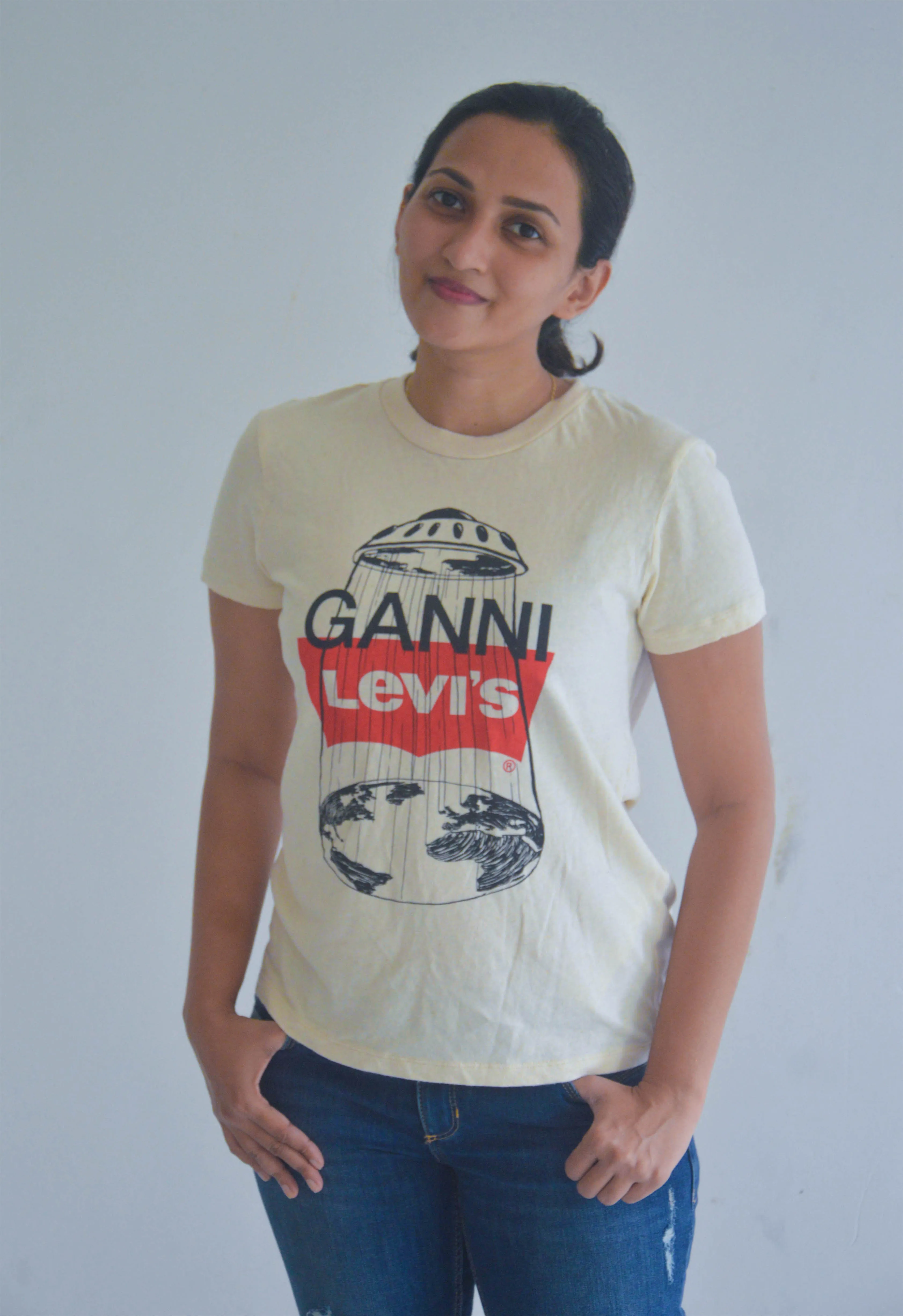 Branded Womens T-Shirt XS Beige - image 3