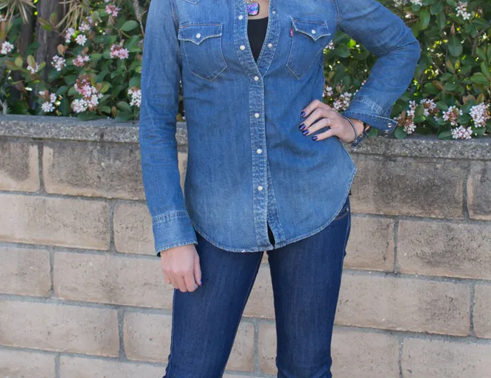 LEVIS Western Denim Shirt Women's Blue - image 2