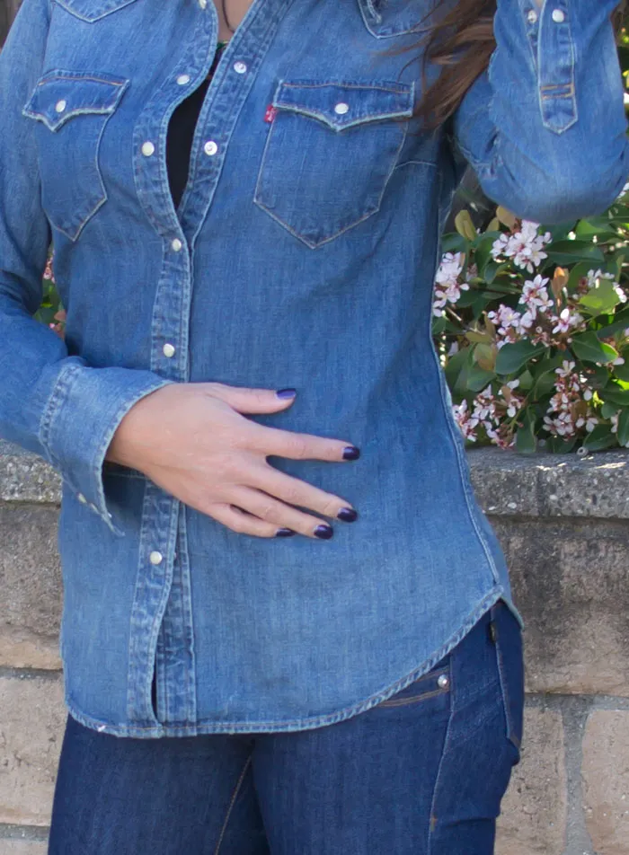 LEVIS Western Denim Shirt Women's Blue - image 3