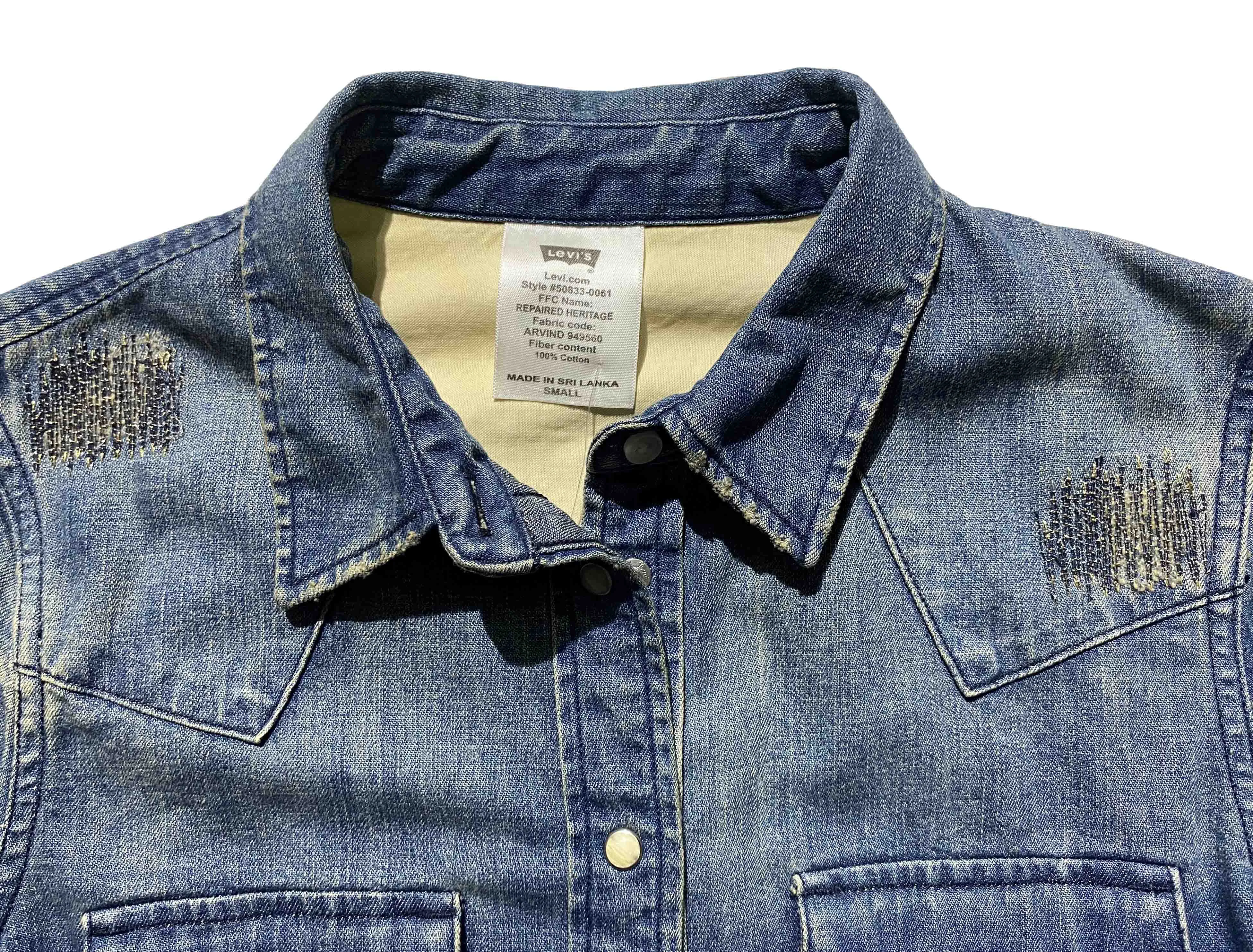 LEVIS Western Denim Shirt Women's Blue - image 4