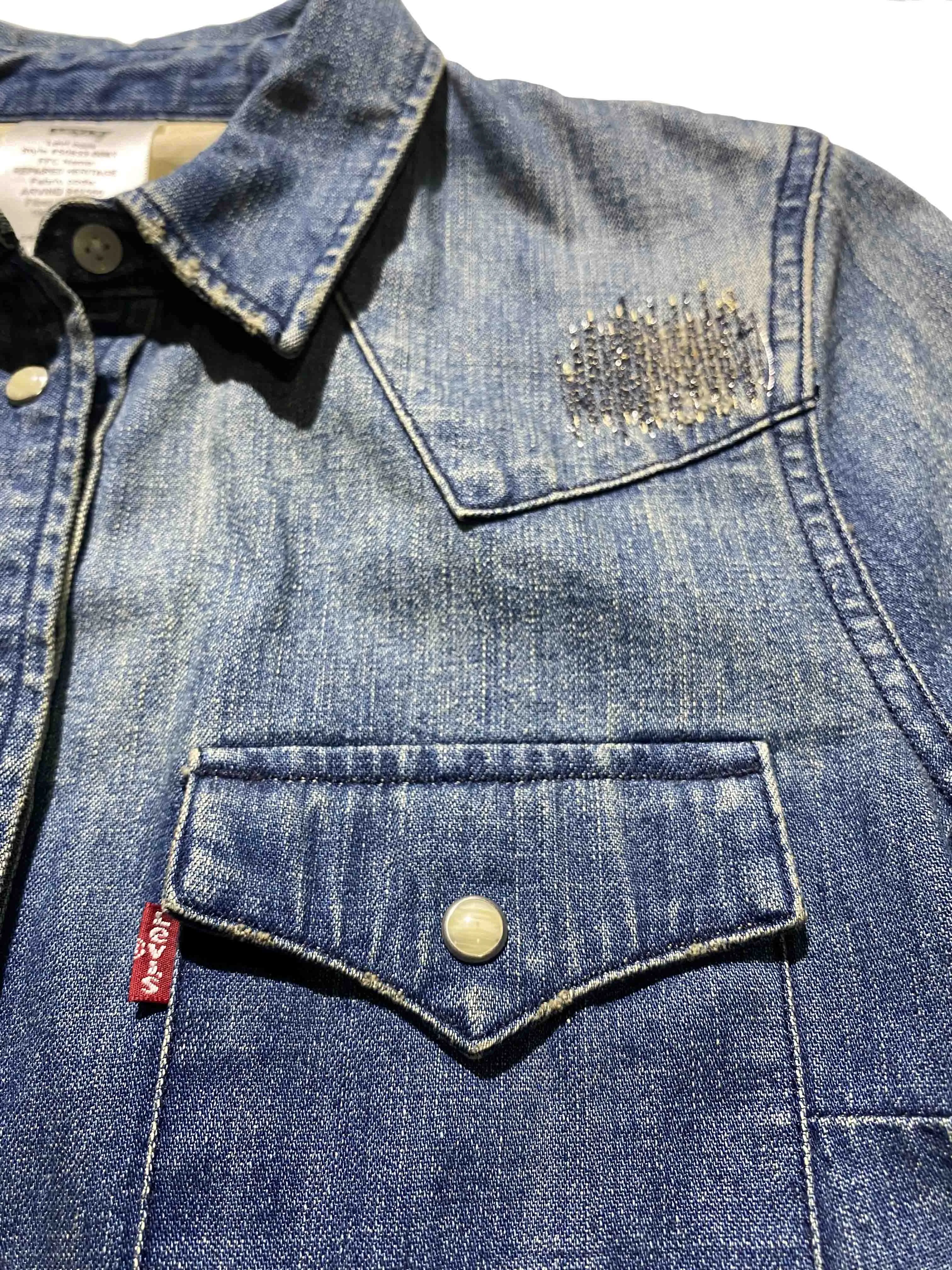 LEVIS Western Denim Shirt Women's Blue - image 6
