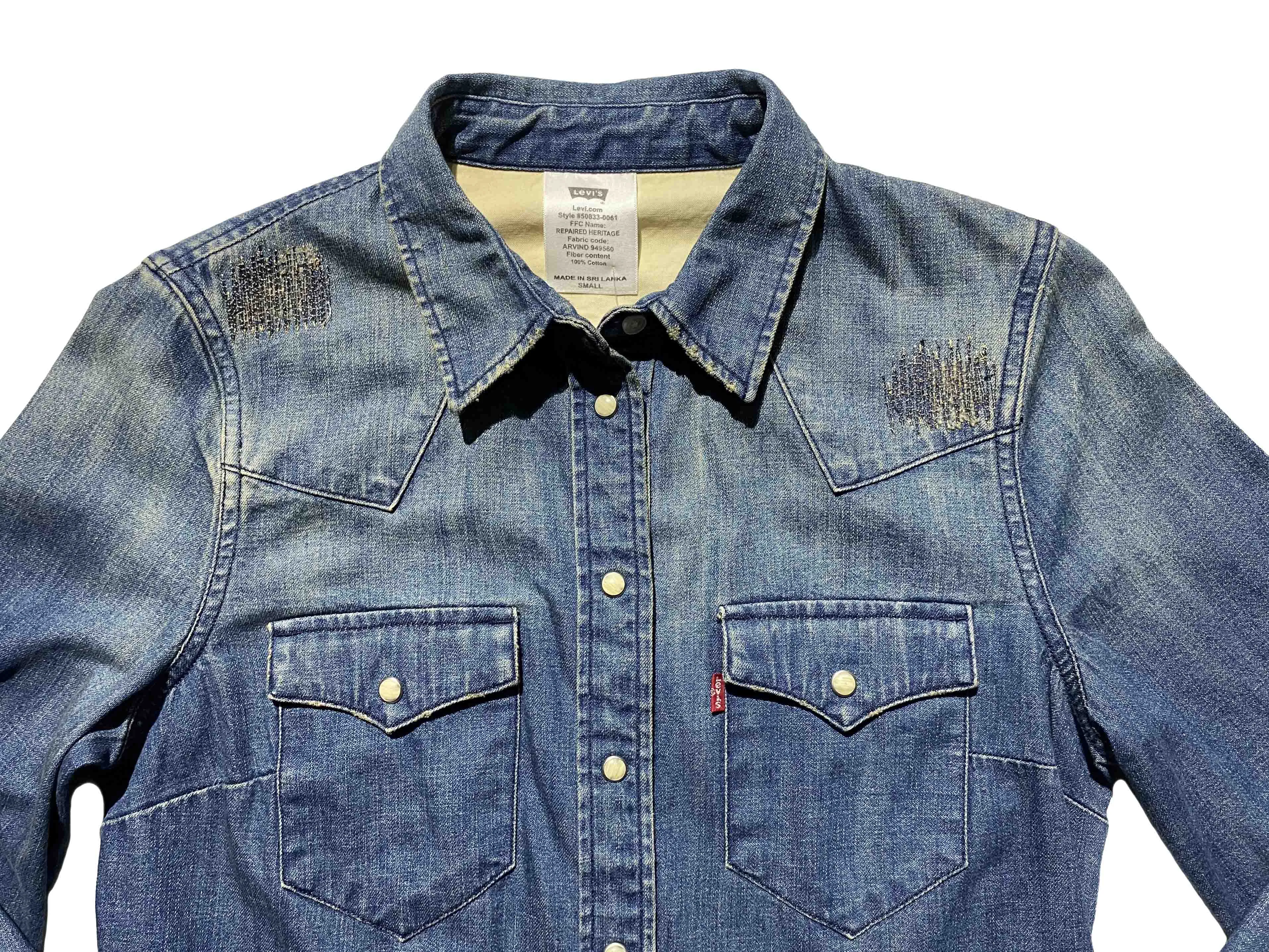 LEVIS Western Denim Shirt Women's Blue - image 7