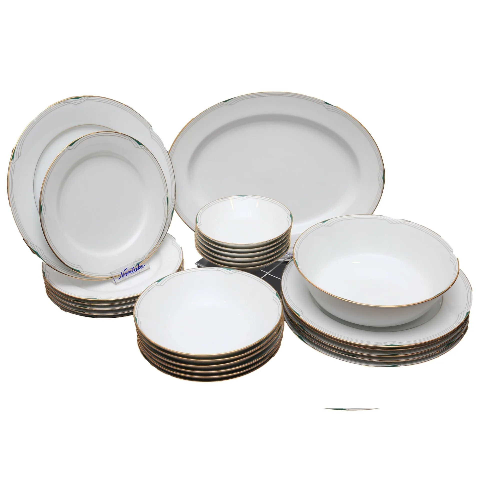 NORITAKE GM 1214 Gold Mark 26pc Dinner Set