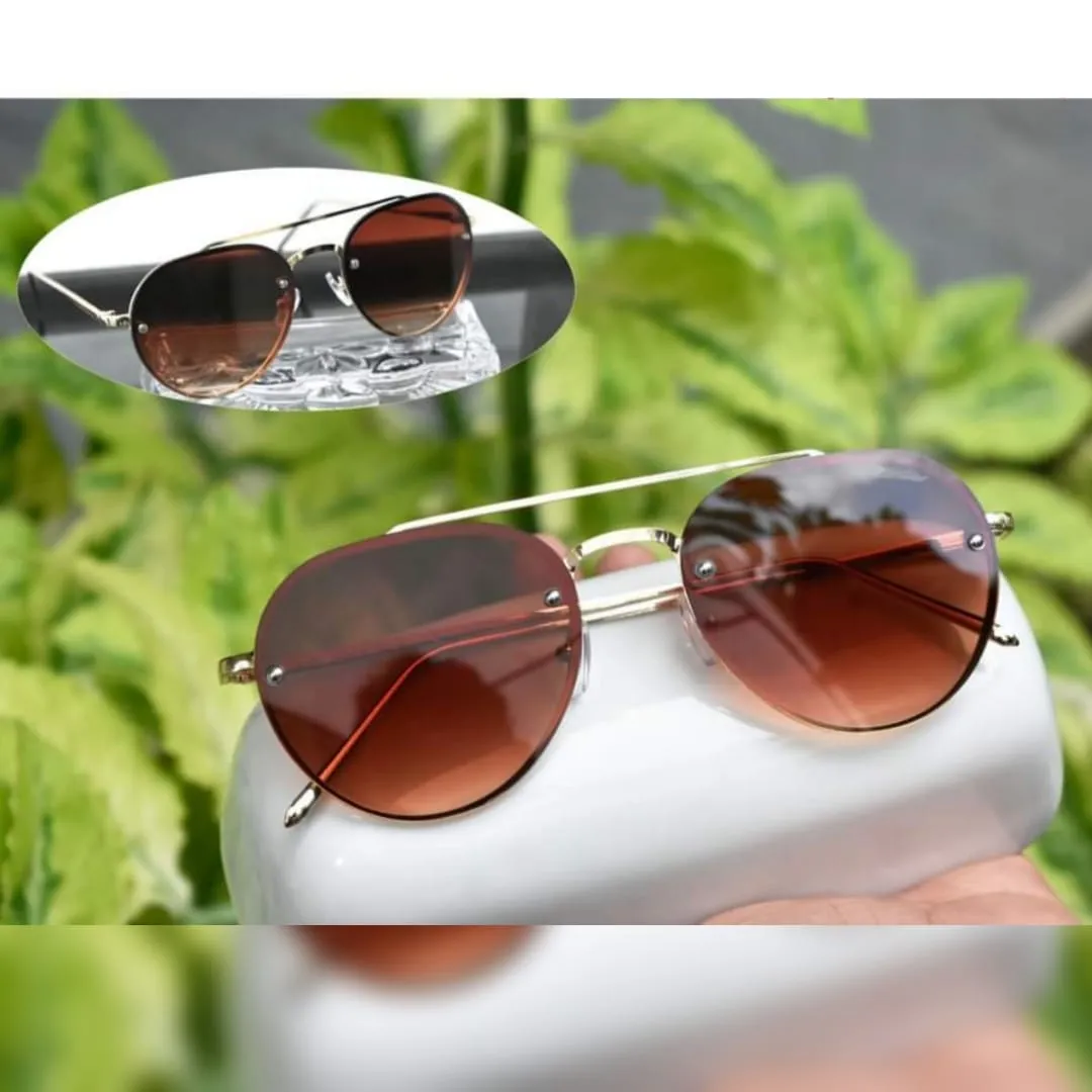 Vintage Designer Brown-Gold Unisex Sunglasses - image 1