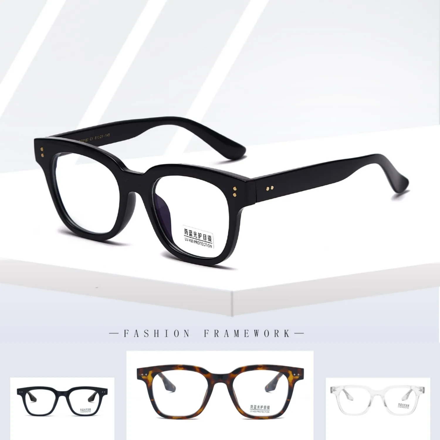Generic Black Transparent Optical Spectacle Computer Glasses - image 1