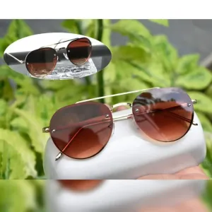 Vintage Designer Brown-Gold Unisex Sunglasses