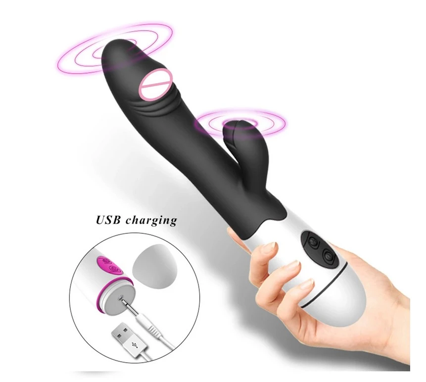 Generic 30-Speed Rechargeable Dual Motor Rabbit Vibrator - image 2