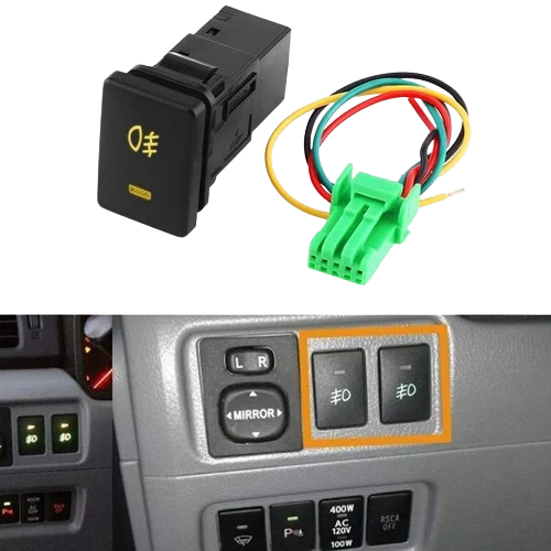 Generic Push Button Switch 12V Car Dashboard Green LED