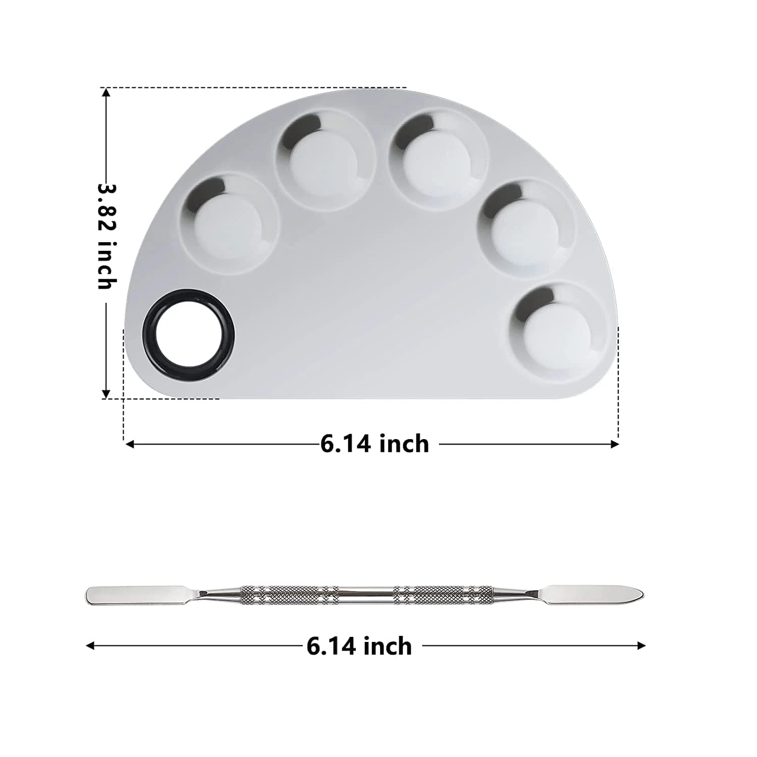 Cosmetic Makeup Mixing Plate with Spatula Set - image 3